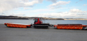 Kassbohrer PB300 snow groomer – test in combination with air-cushion sledges