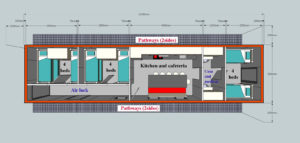 Raid et camps provisoires : Unité d'habitation Caravane vie 12 couchettes